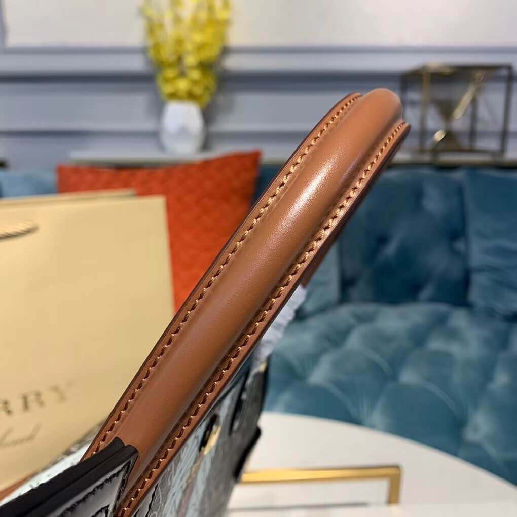 Burberry Medium Monogram Stripe E-canvas Title Bag 80216991