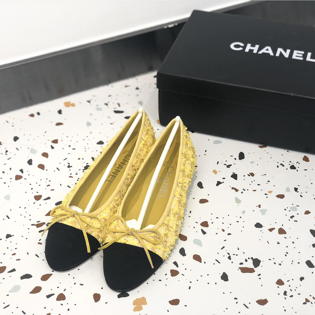 Chanel Classic Bow Flats Ballerinas Tweed G02819