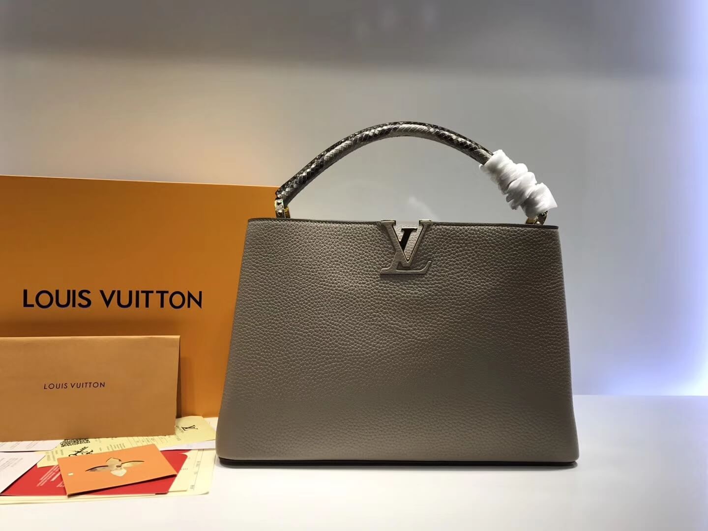 Louis Vuitton Taurillon Leather And Python Capucines MM N91711