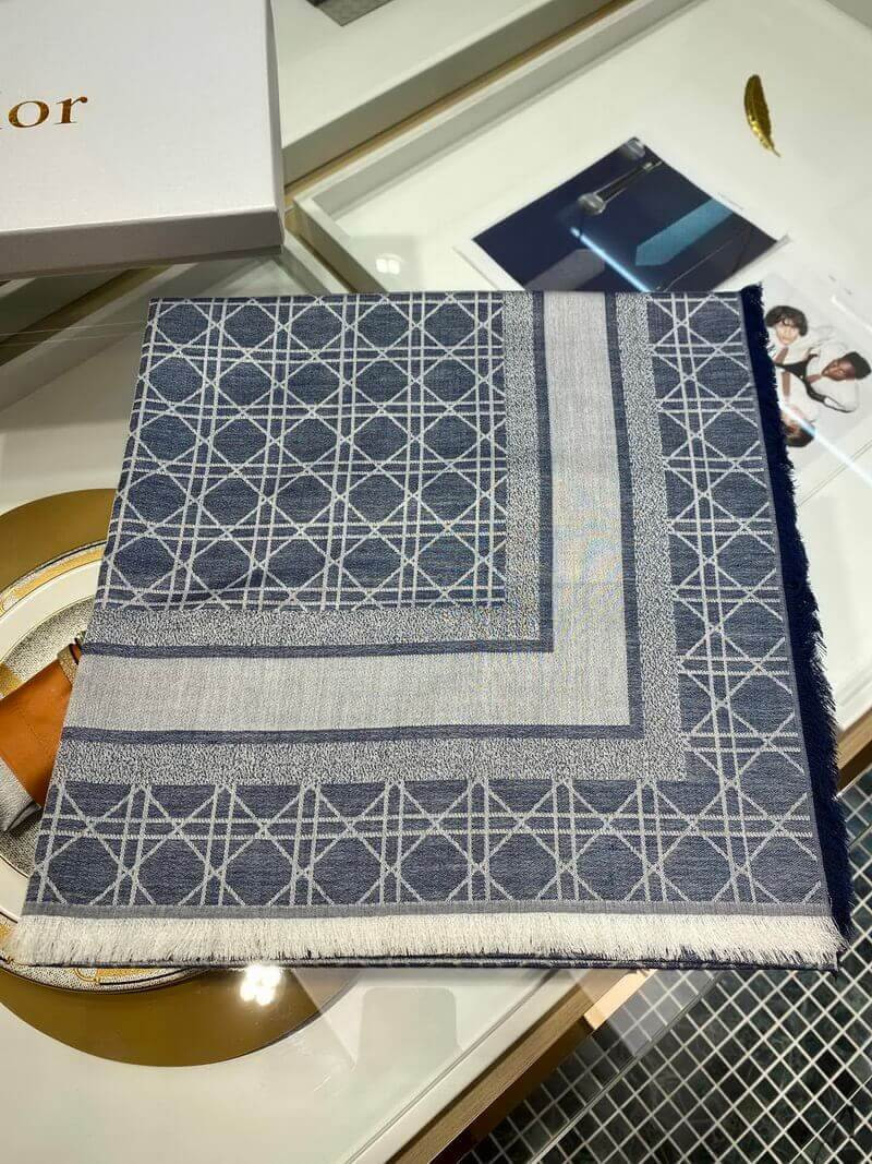 Christian Dior Cannage Denim Shawl 140163