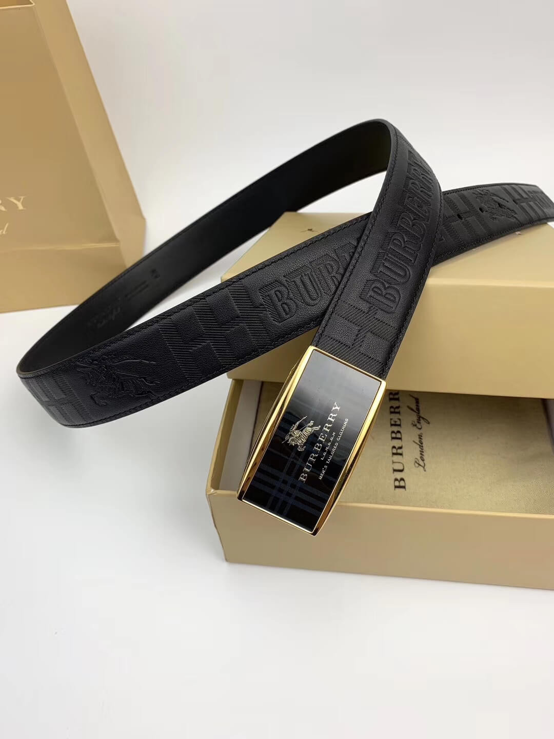 Burberry London Check Leather Belt 40749