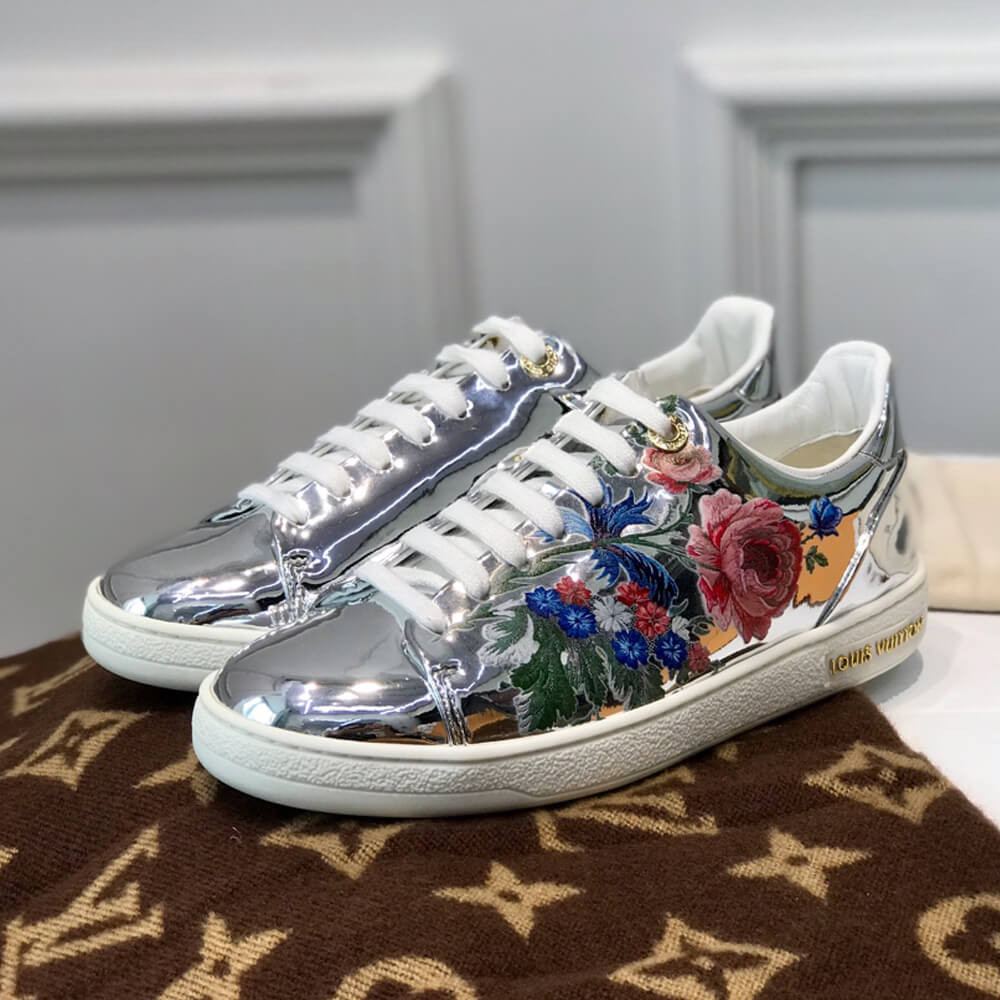 Louis Vuitton Metallic Silver Printed Frontrow Sneaker 1A5N7W