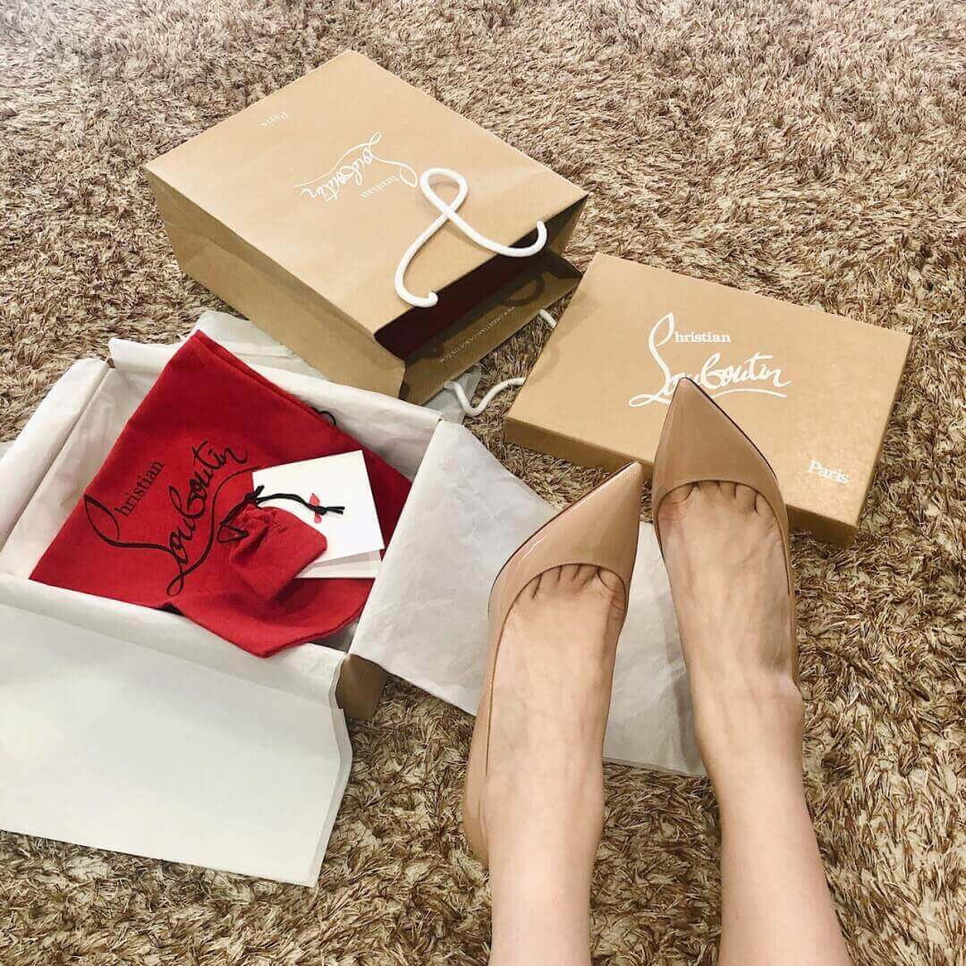 Christian Louboutin Kate 85 mm Nude Patent Leather 3191416