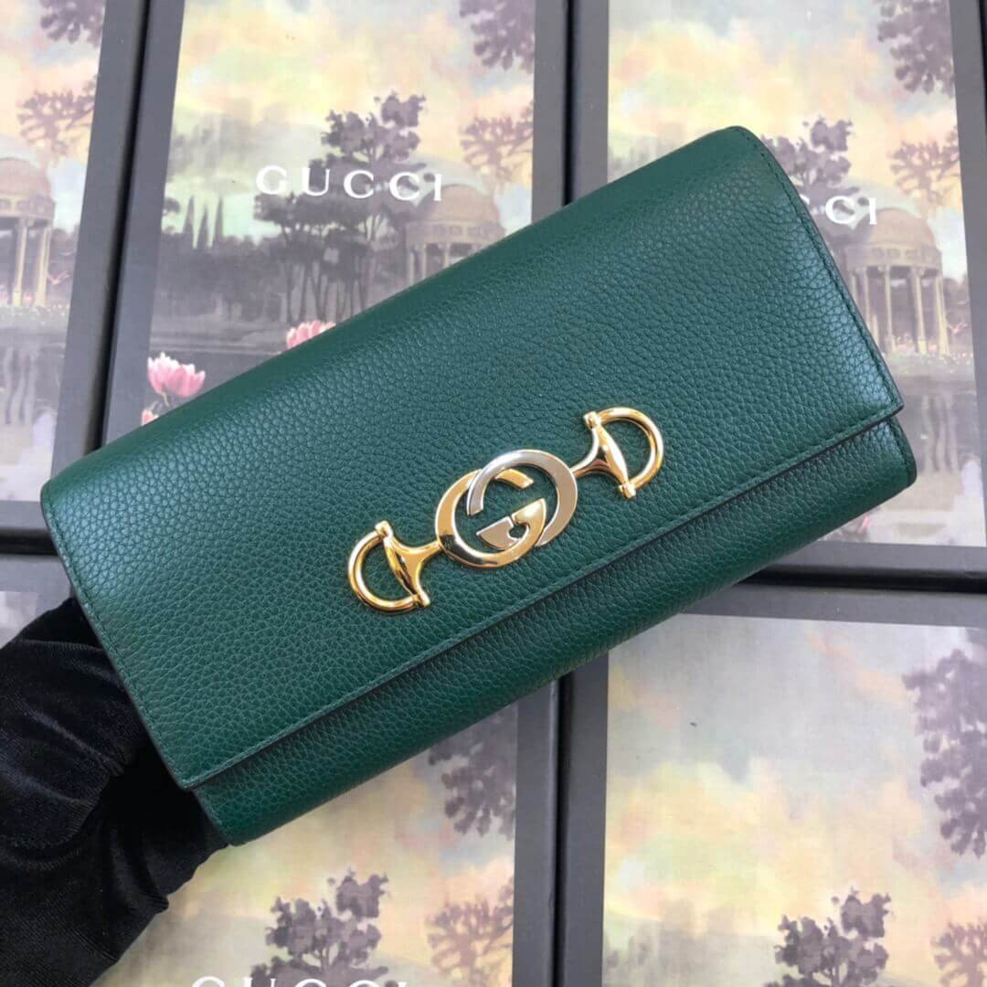 Gucci Zumi Grainy Leather Continental Wallet 573612