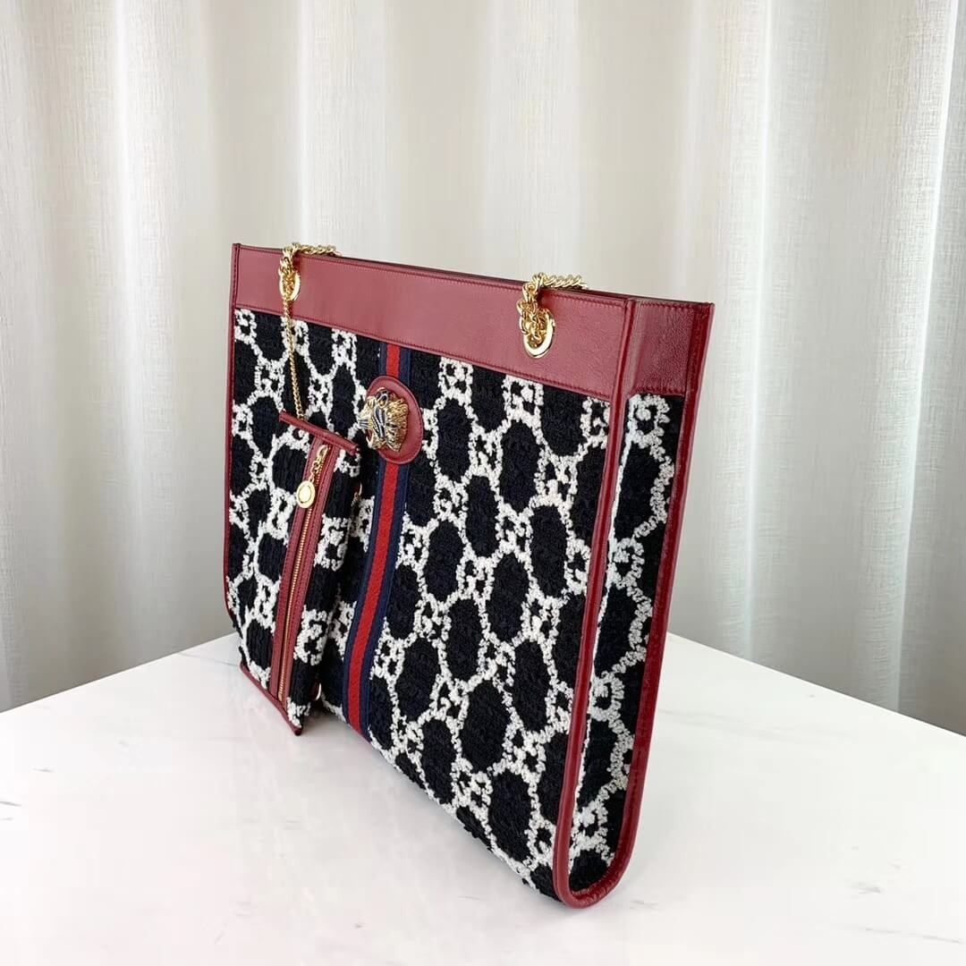 Gucci Rajah GG Tweed Large Tote 537219