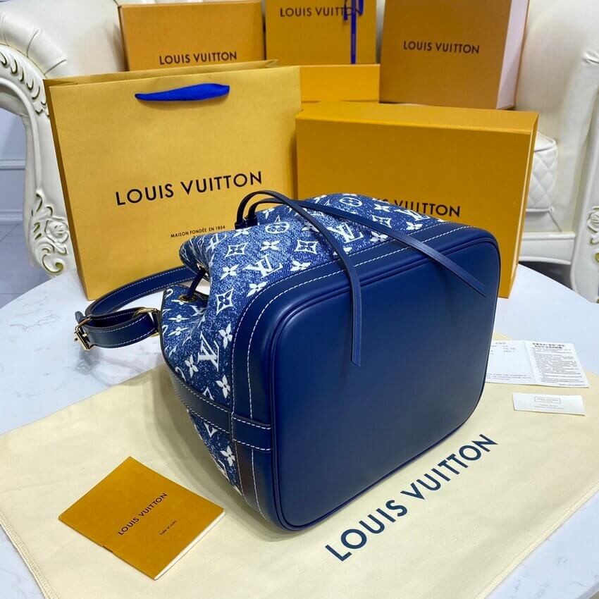 Louis Vuitton Denim Jacquard Textil Petit Noe M59606