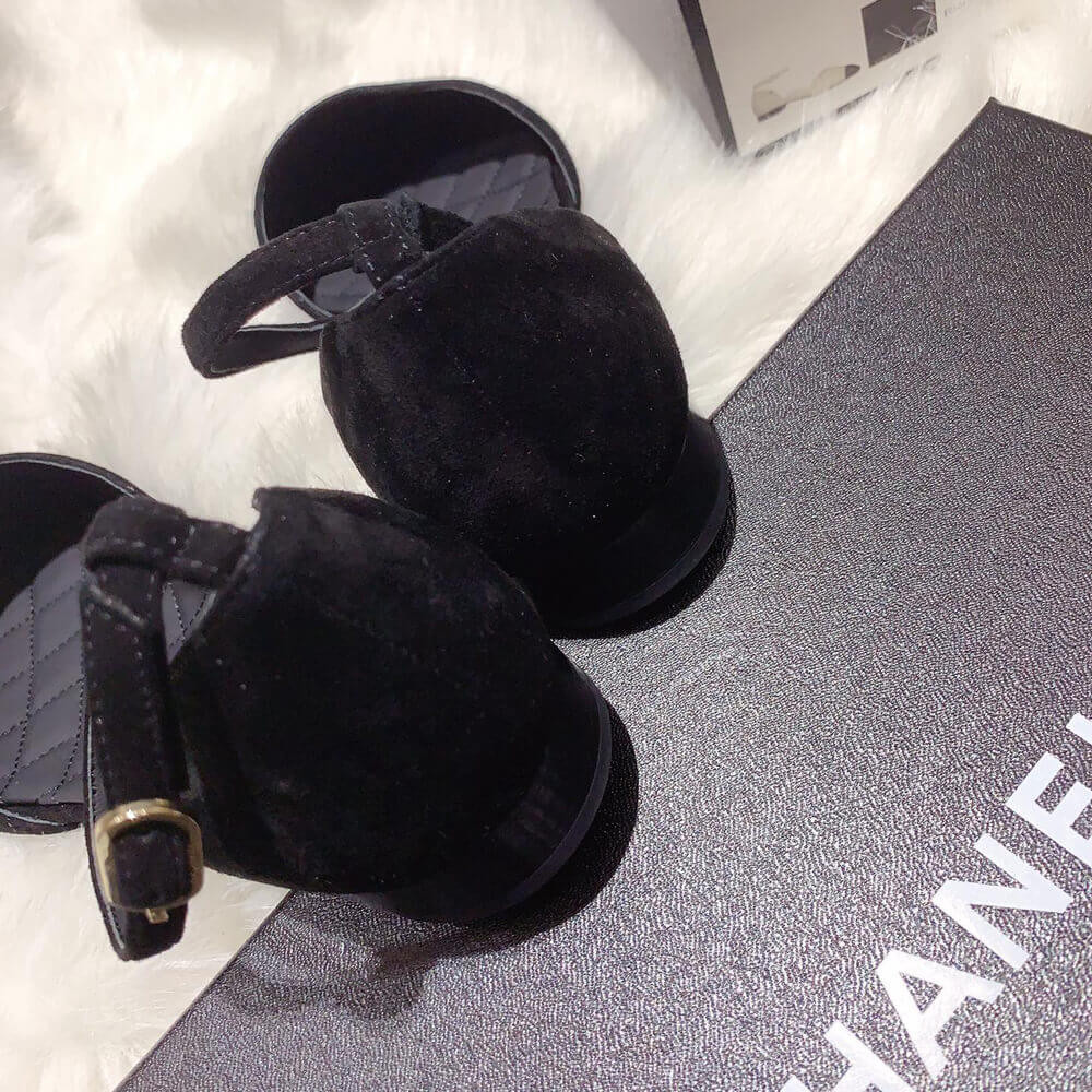 Chanel Suede Calfskin & Grosgrain Mary Janes G36048