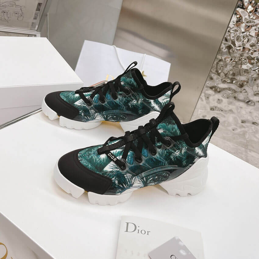 Christian Dior D-Connect Sneaker Indigo Blue Palms Printed K260