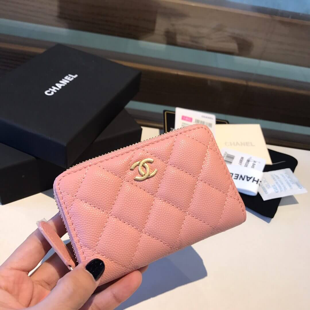 Chanel Grainy Calfskin Classic Zipped Card Holder A84511