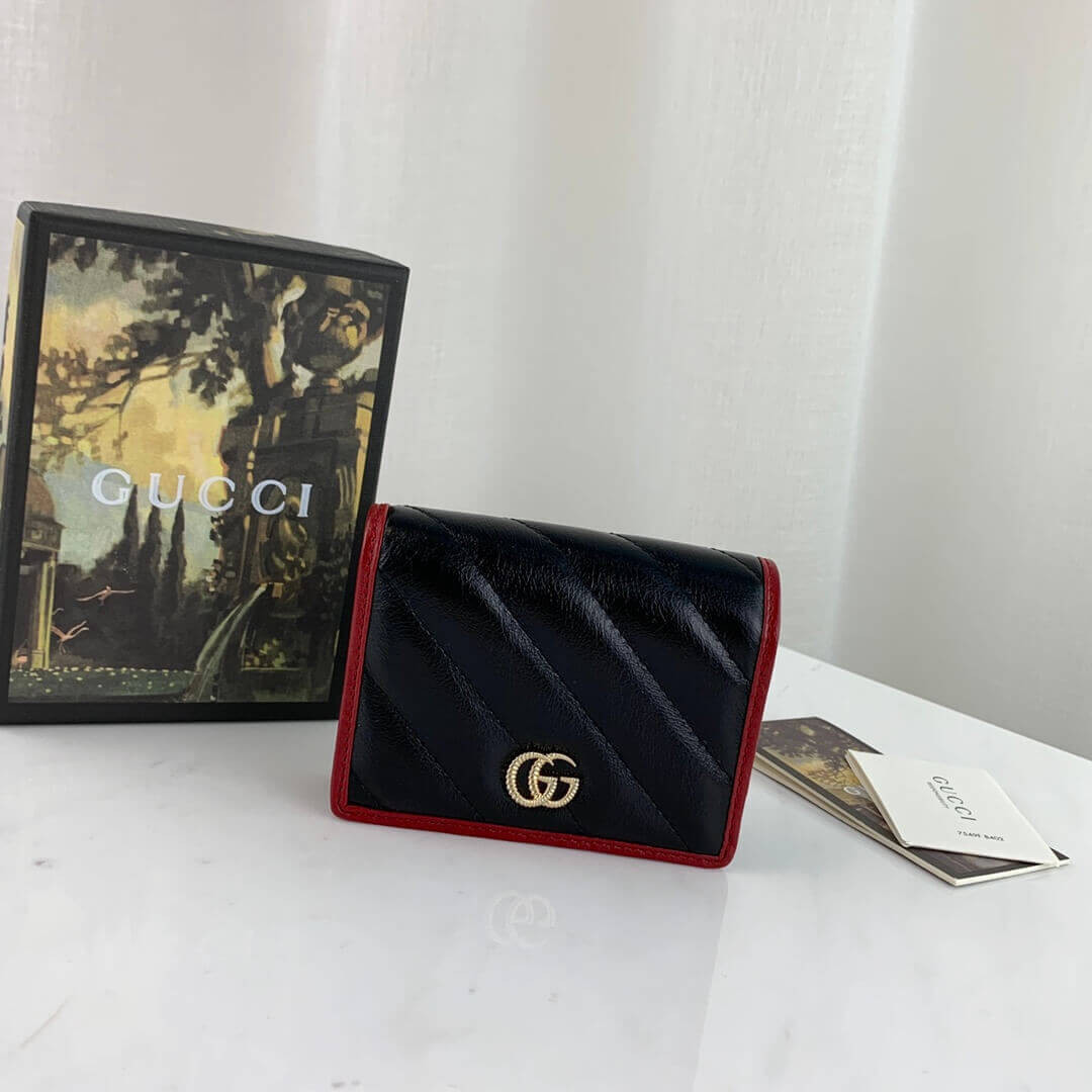 Gucci GG Marmont Card Case Wallet 573811 Black