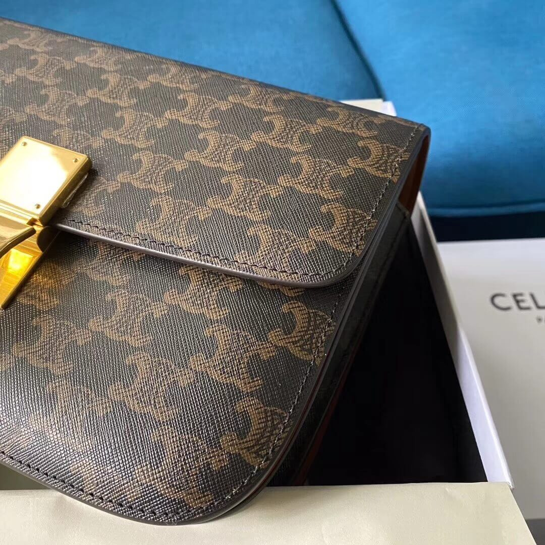 Celine Medium Classic Bag In Triomphe Canvas 189173