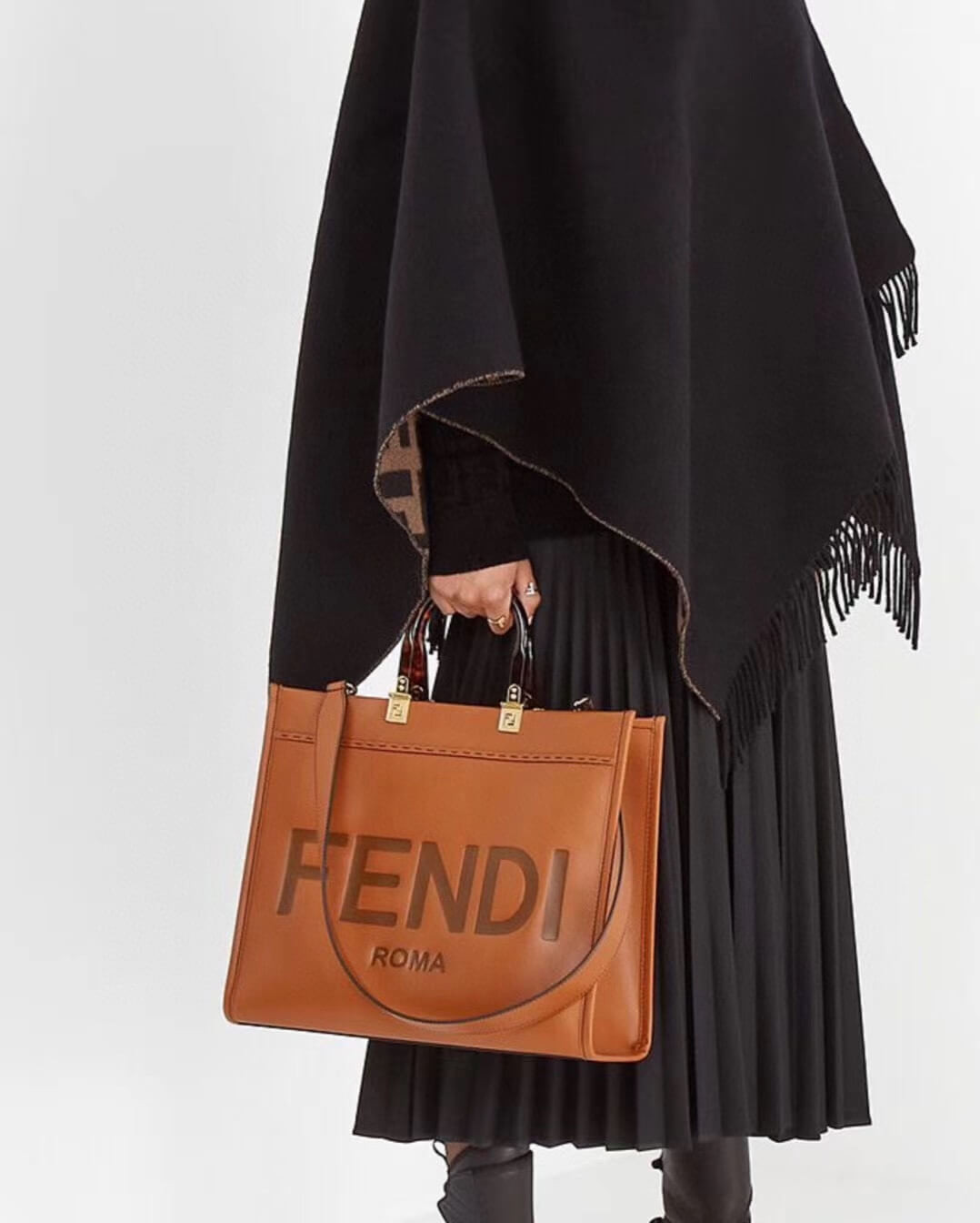 Fendi Medium Sunshine Shopper 8BH386 Brown