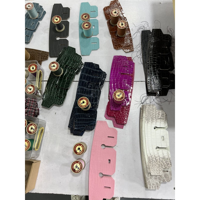 Hermes bag making process：Spliced crocodile leather high-gloss platinum bag