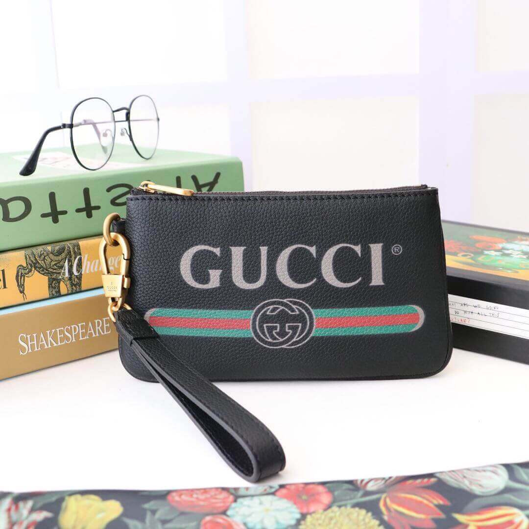 Gucci Logo Print Clutch Bag 526886