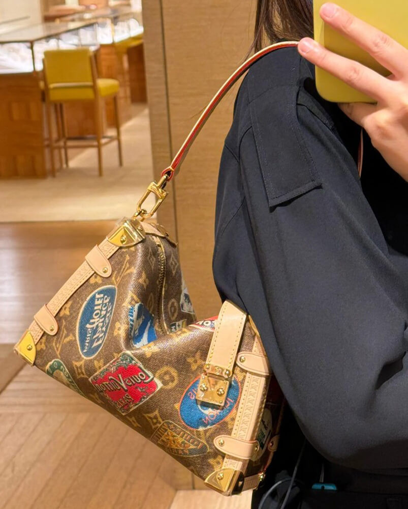 Louis Vuttion Side Trunk MM with Hotel Labels M47085