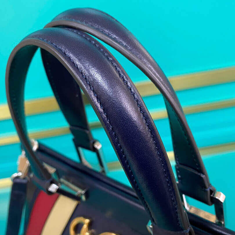 Gucci Zumi Smooth Leather  With Stripes Small Top Handle Bag 569712