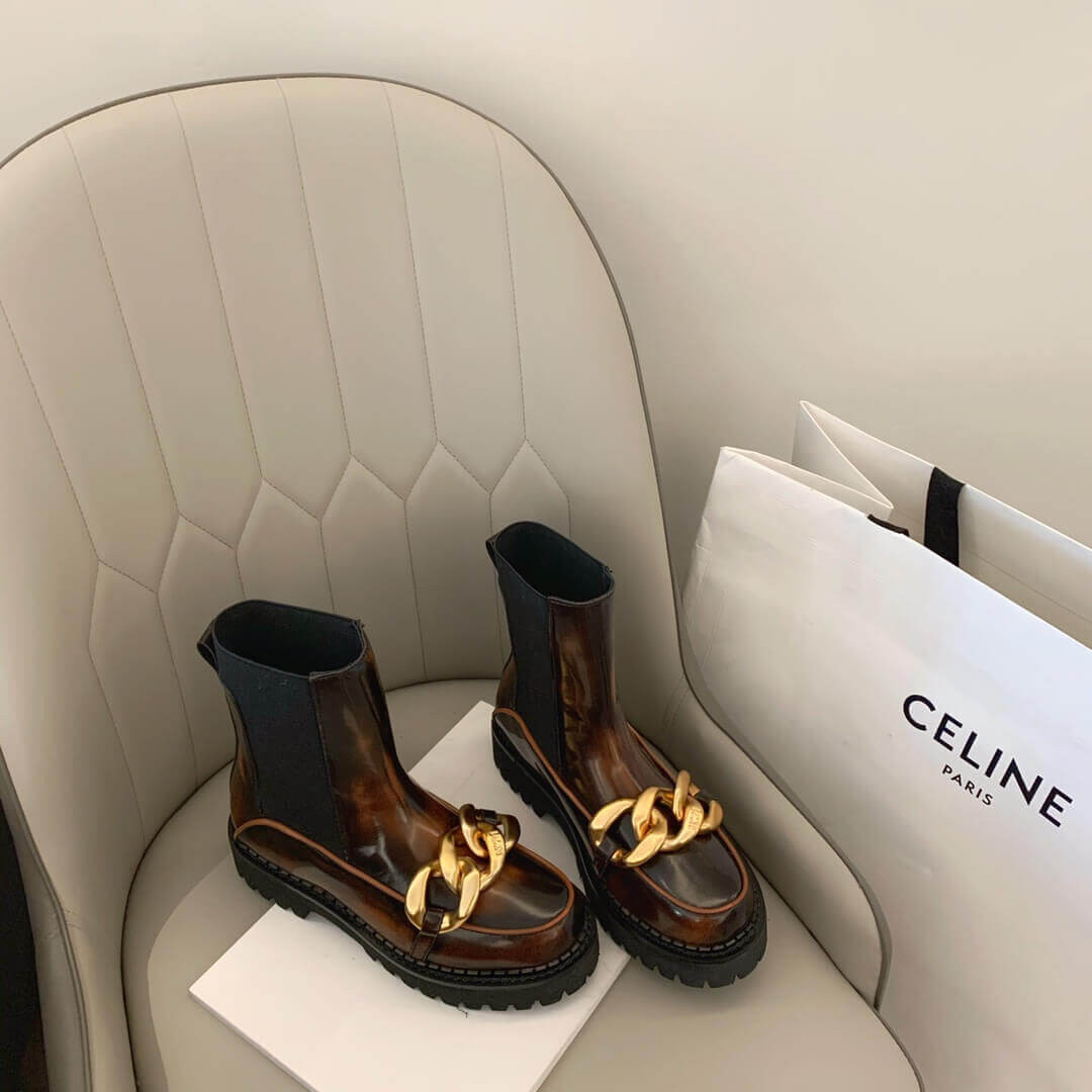 N°21 Chunky Chain-Embellished Ankle Boots