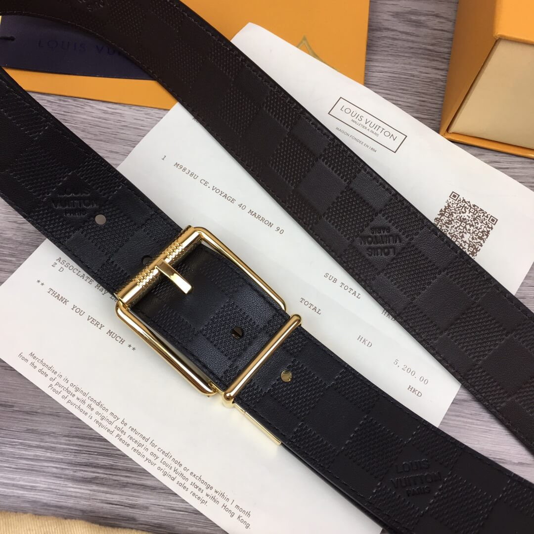Louis Vuitton Damier Print 40mm Reversible Belt M9150