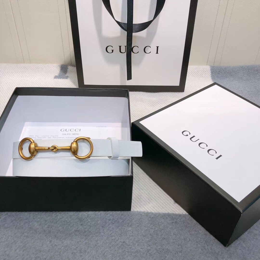 Gucci 20mm Leather Belt With Horsebit 600636