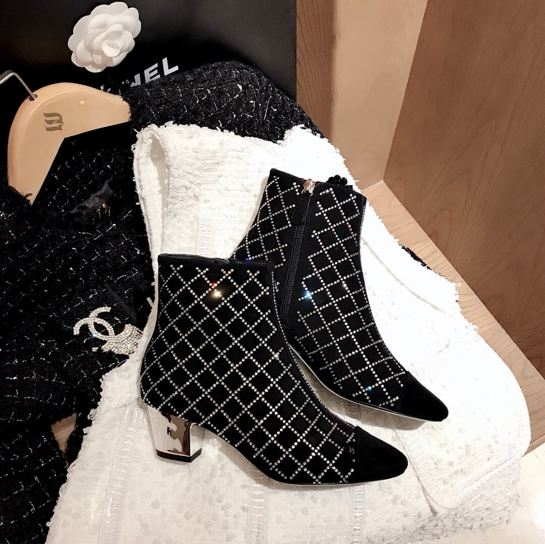 Chanel Crystal Ankle Boots 3860