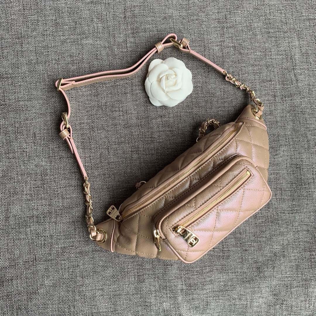 Chanel Quilted Caviar Clafskin Waist Bag AS0556