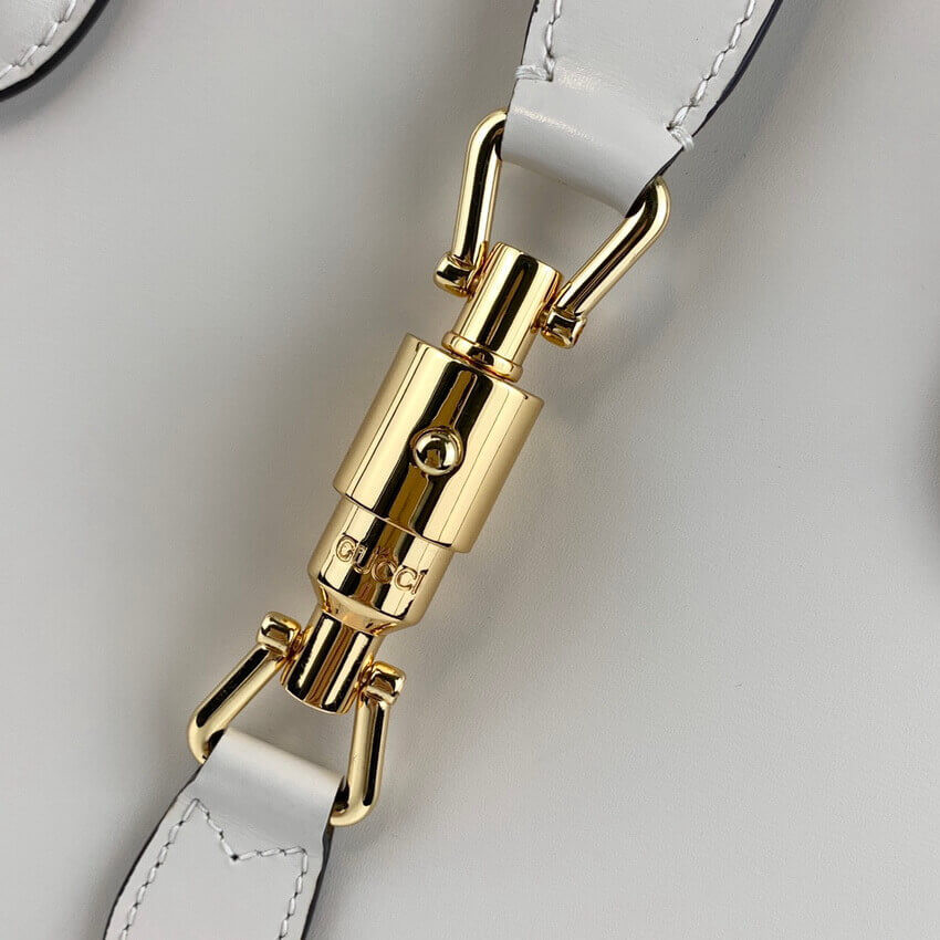 Gucci Jackie 1961 Medium Tote Bag in White Leather 649016