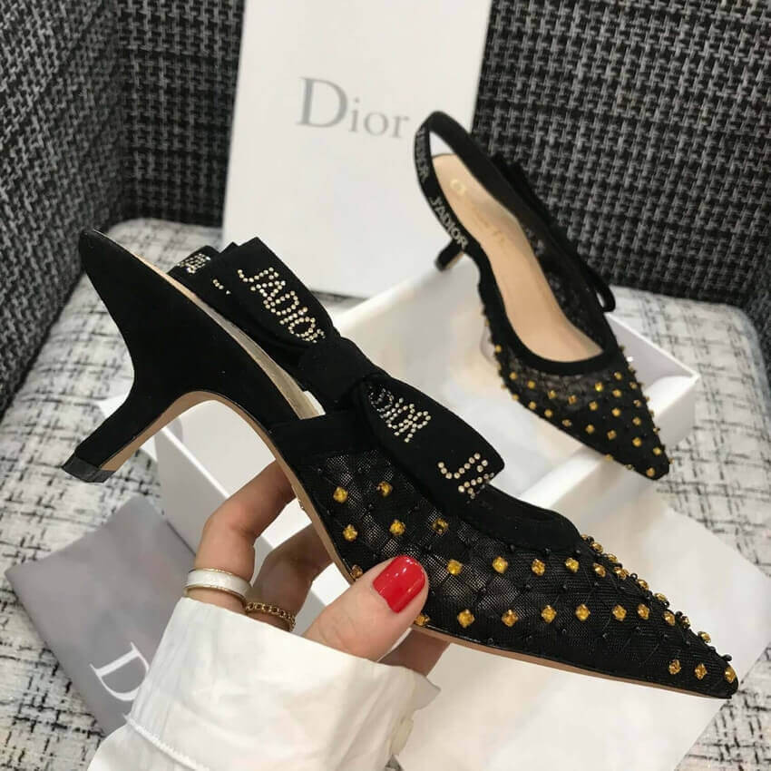 Dior Jadior Slingback Pump with Thread and Bead Embroidery P767