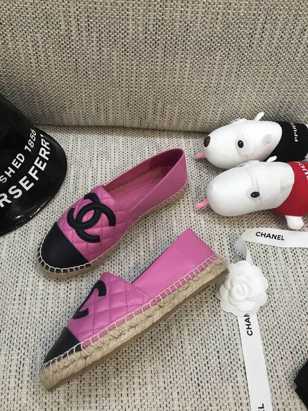 Chanel CC Quilted Espadrilles G29762 Pink/Black