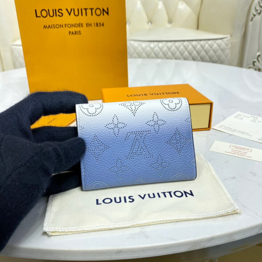 Louis Vuitton Coin Purse in Blue Gradient Mahina Perforated Leather M64050