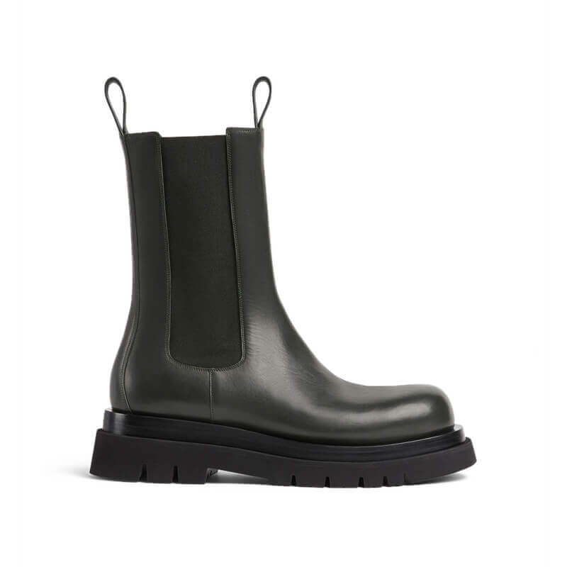 Bottega Veneta Black Lug Boots in Calfskin 592045