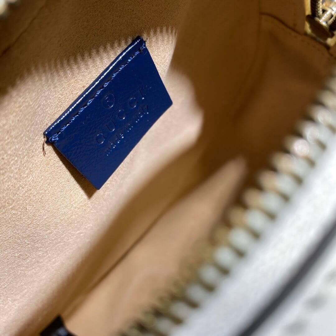 Gucci GG Marmont Mini Round Shoulder Bag 550154 White