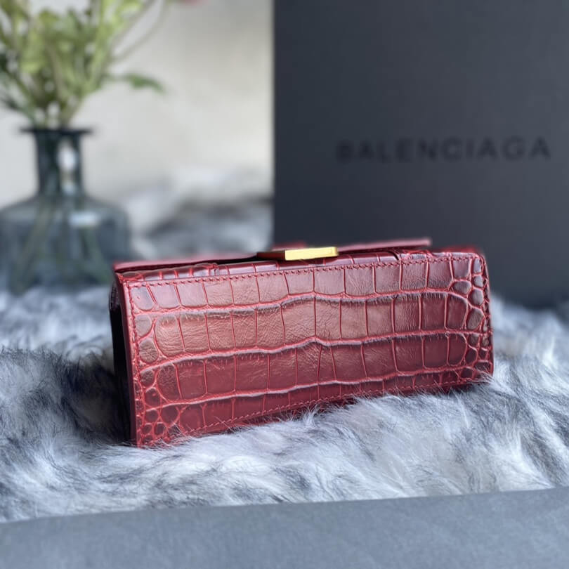 Balenciaga Hourglass XS Croc-Effect Leather Tote