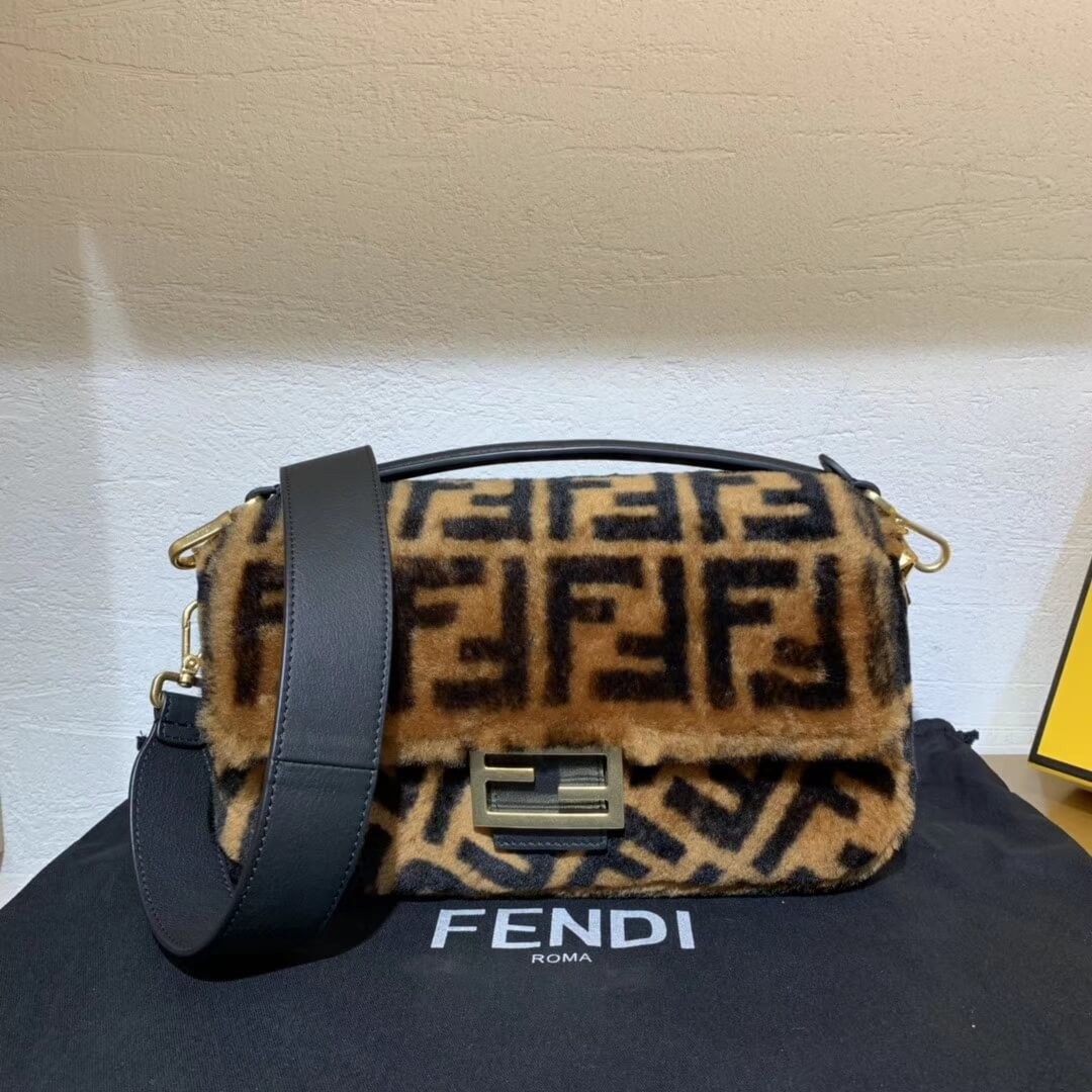 Fendi Sheepskin Baguette Bag 8BR600