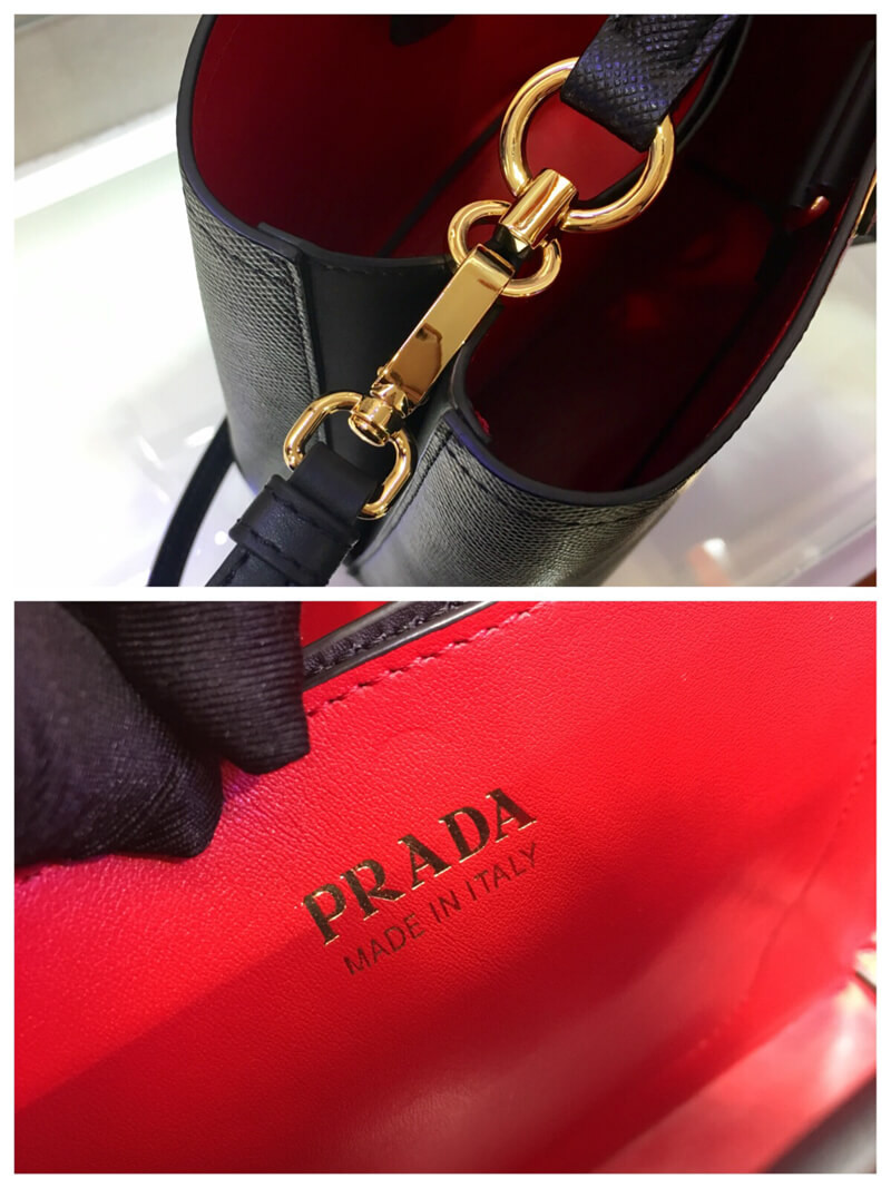 Prada Saffiano Leather Medium Panier Bag 1BA212