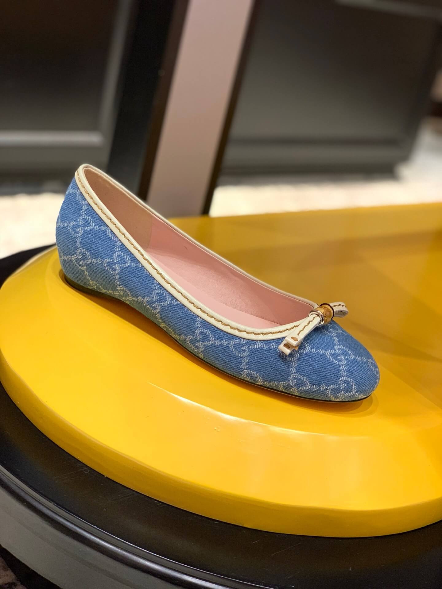 Gucci Canvas Ballerinas 423167 Light Blue