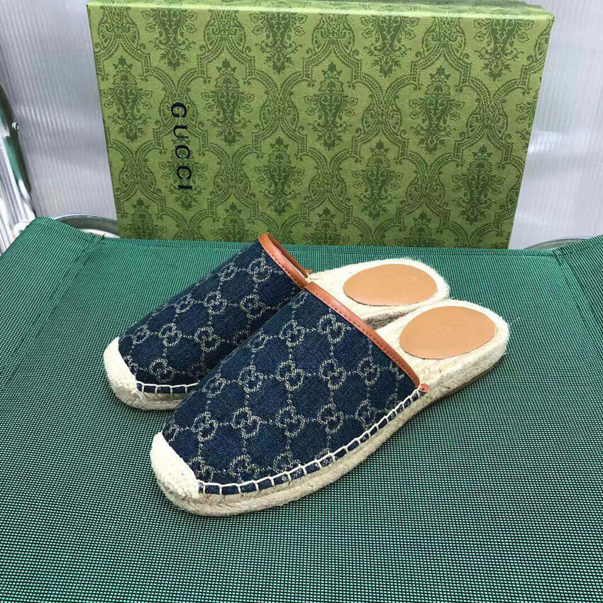 Gucci Jacquard GG Denim Slipper