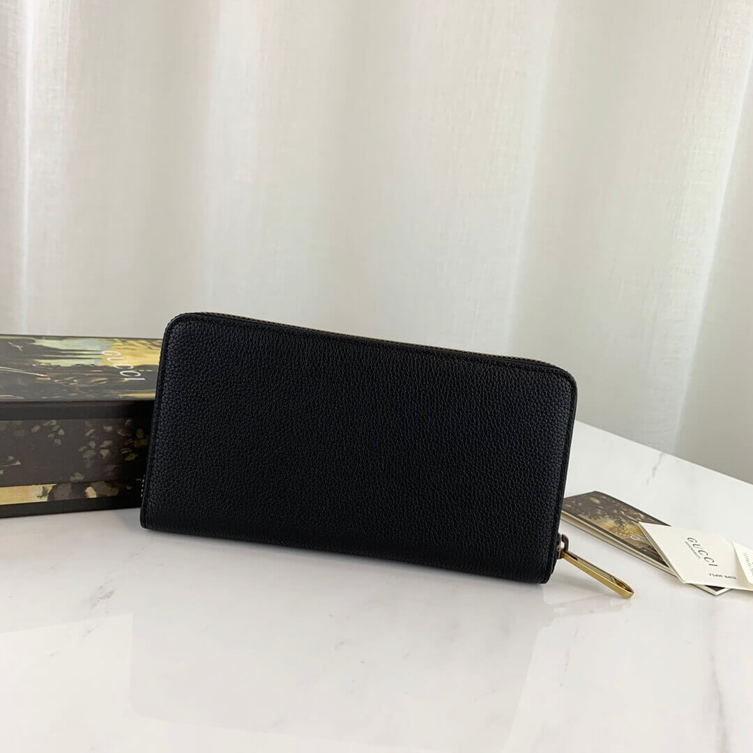 Gucci Print Leather Zip Around Wallet 496317