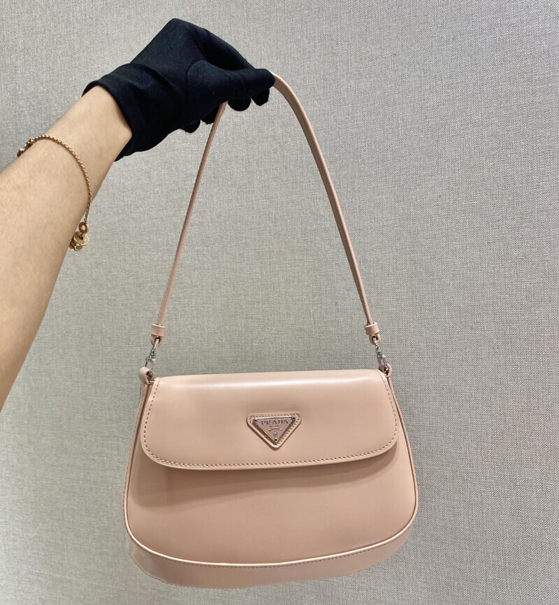 Prada Cleo Brushed Leather Shoulder Bag With Flap 1BD311