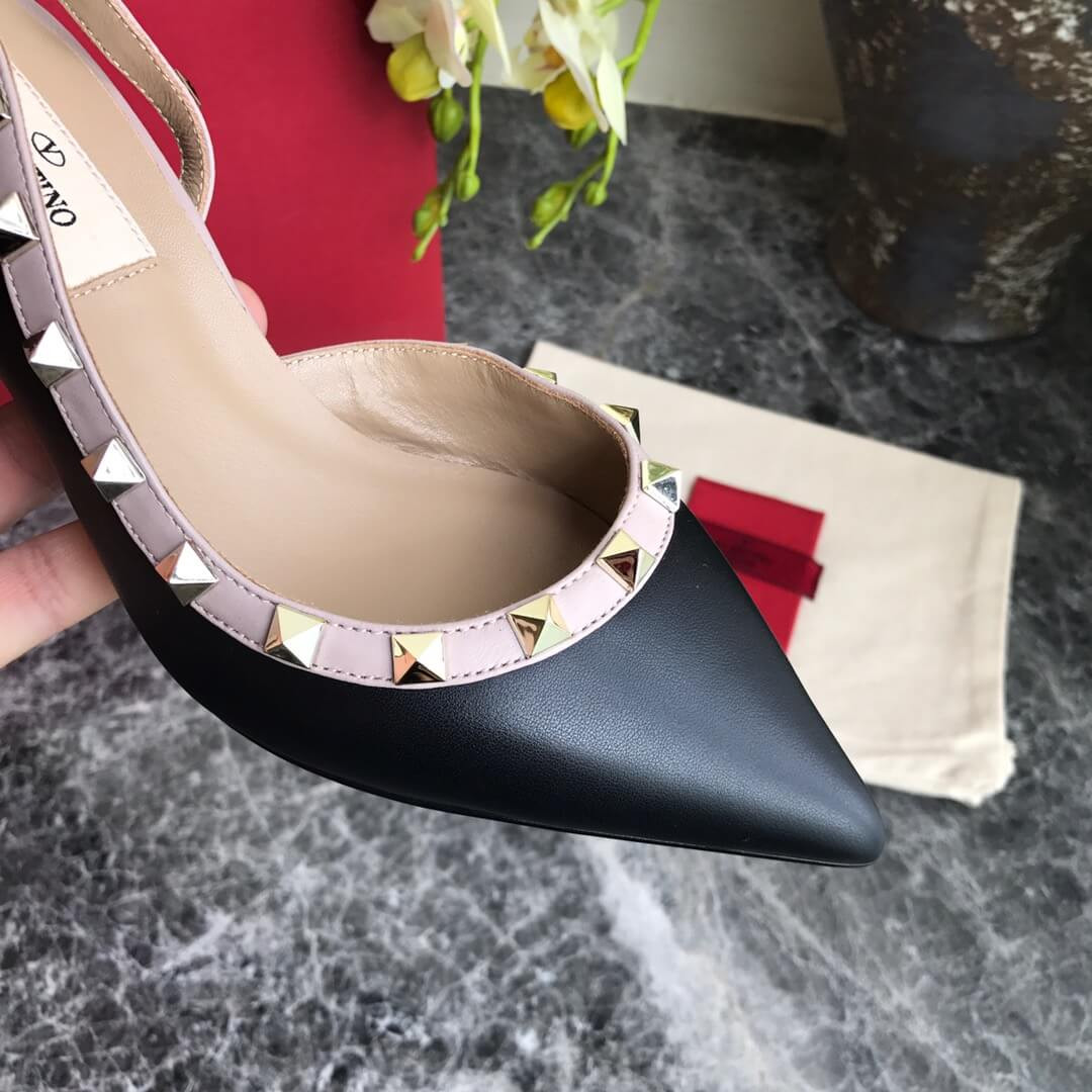 Valentino Garavani Rockstud Nappa Leather Slingback Pump 65mm Uw2s0h13