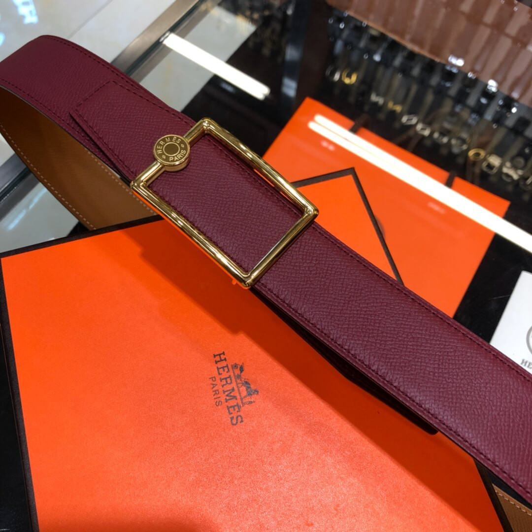 Hermes Oscar Buckle & Reversible Leather Belt 38mm H074561