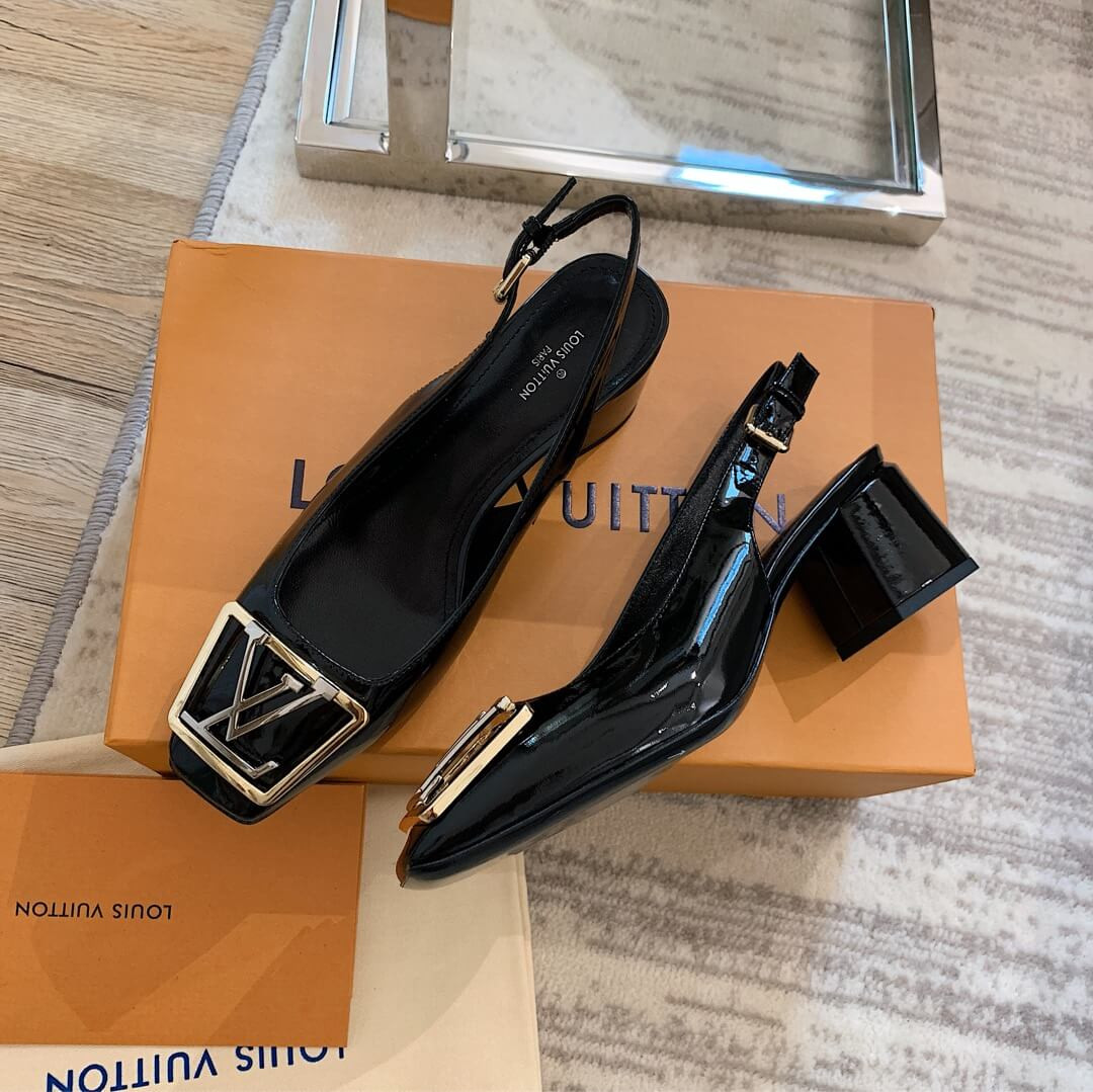 Louis Vuitton 5.5cm Madeleine Slingback Pump 1A646Z Black
