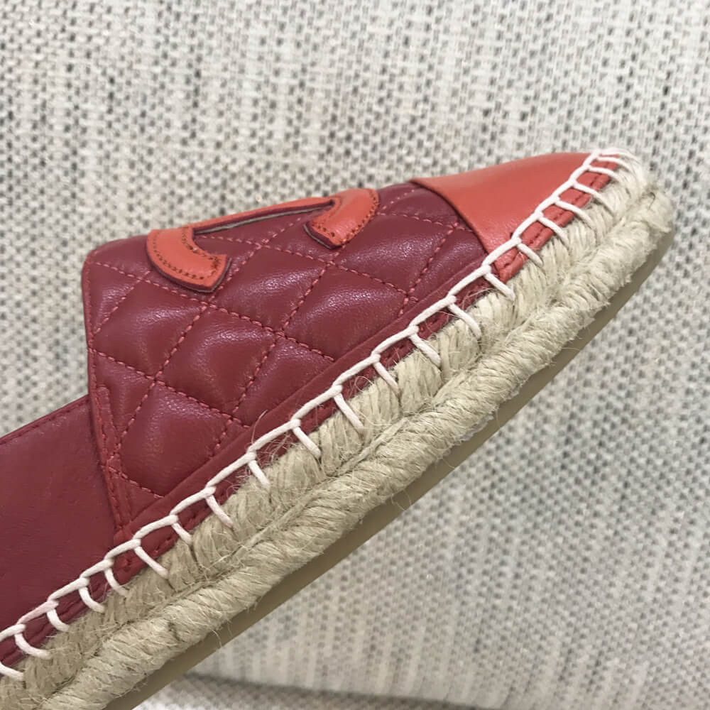 Chanel CC Quilted Espadrilles G29762 Burgundy
