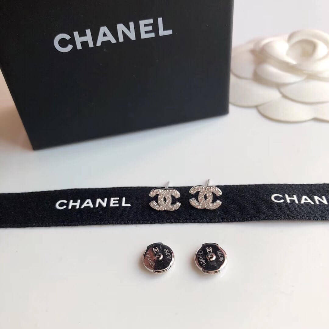 Chanel Crystal CC First Class Stud Earrings 447884