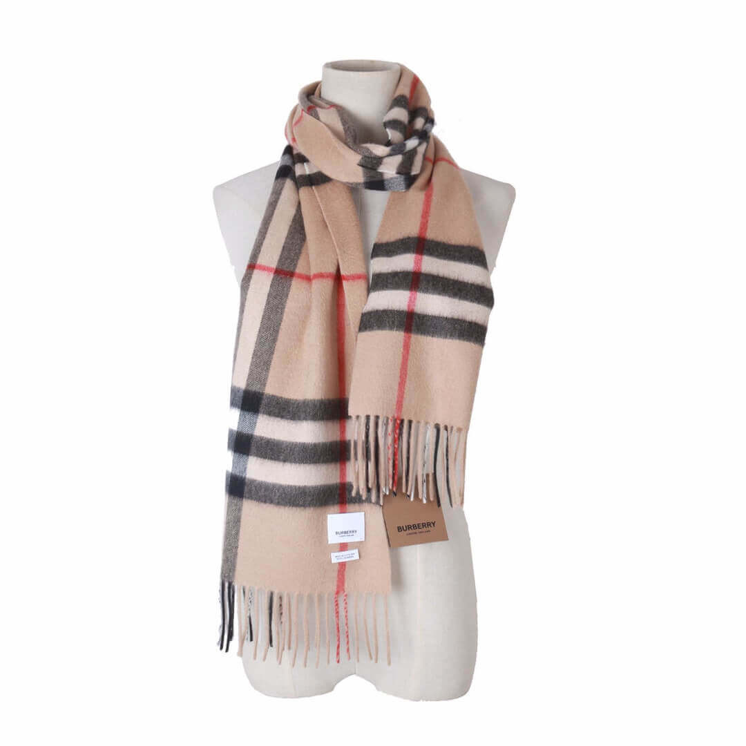 Burberry The Classic Check Cashmere Scarf 80181731 Beige