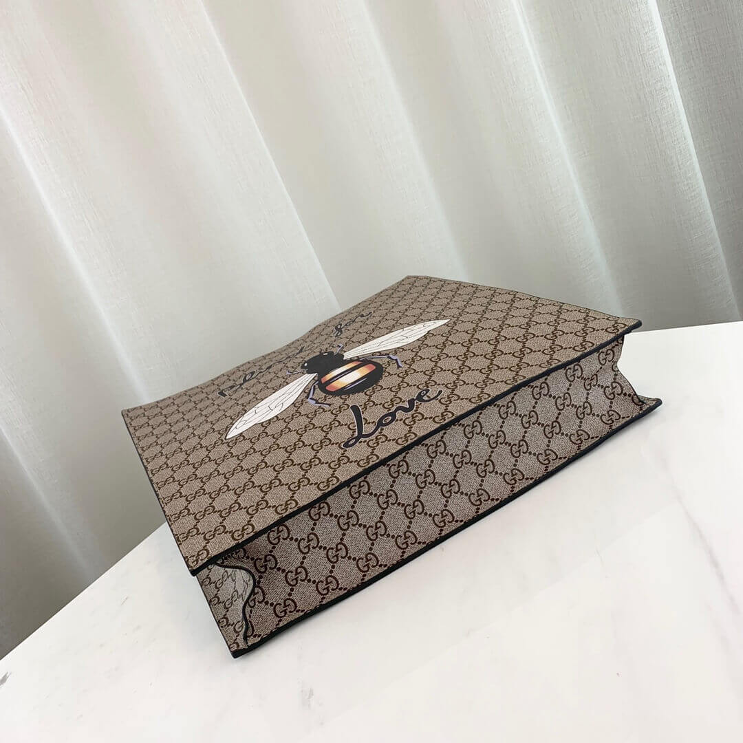 Gucci Bee Print GG Supreme Tote 450850