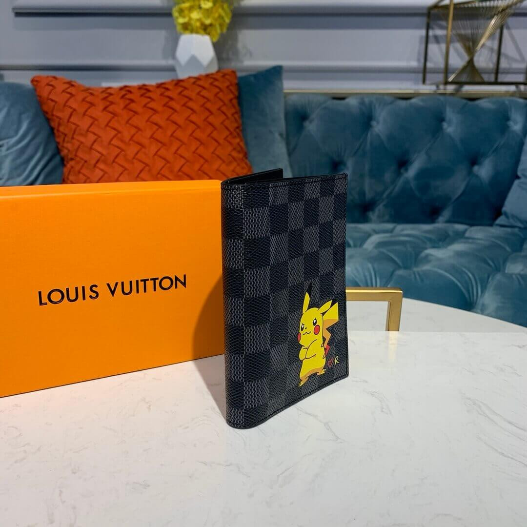 Louis Vuitton Damier Graphite Pikachu Print Passport Cover M64411