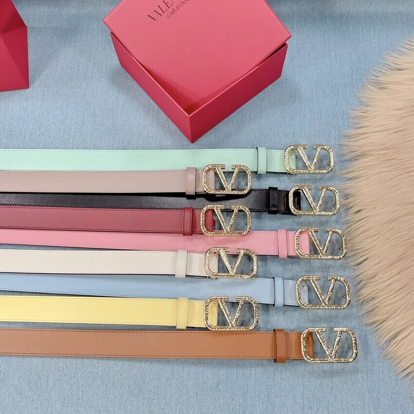 Valentino Reversible Vlogo Signature Belt In Glossy Calfskin 30mm