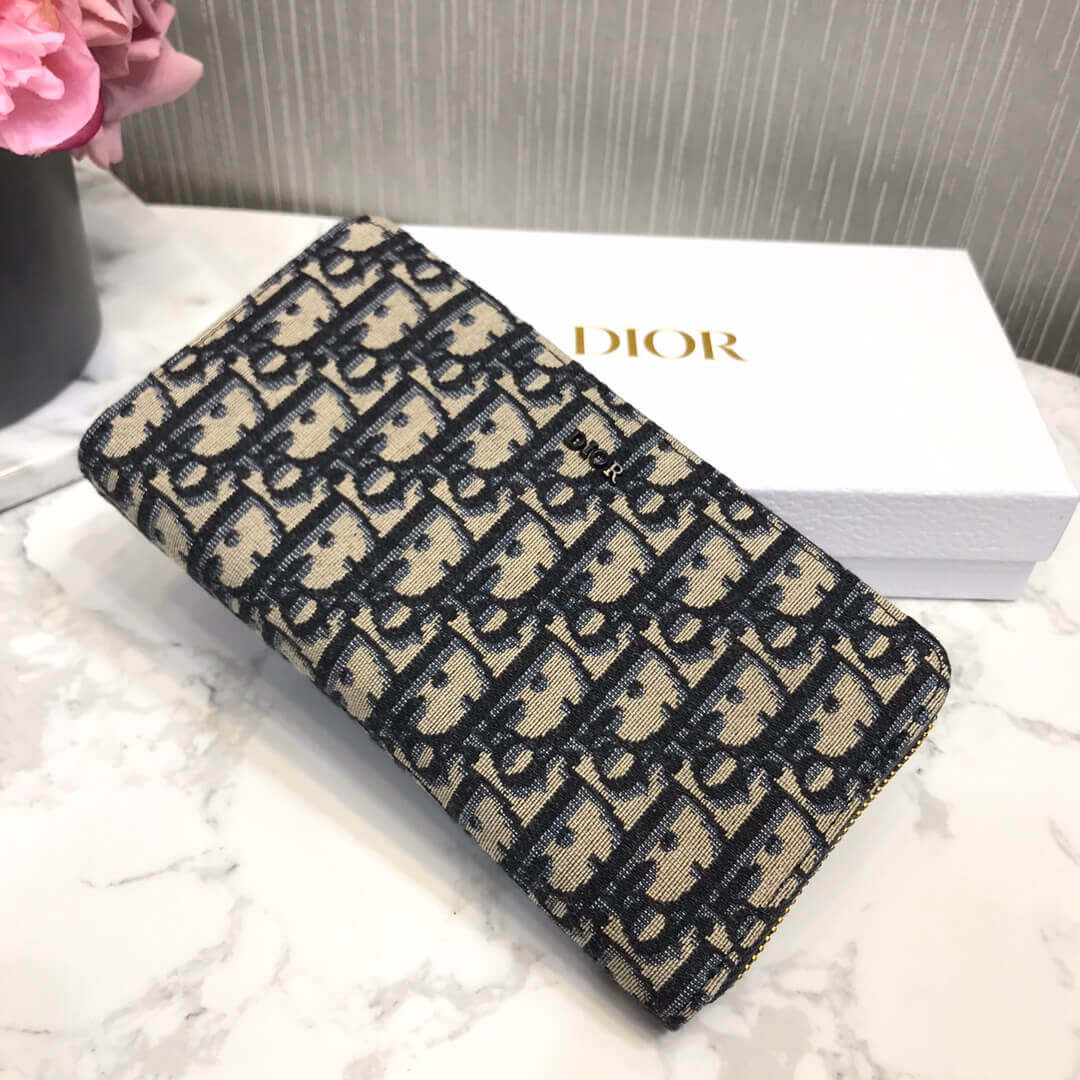 Christian Dior Oblique Jacquard Zippy Wallet M017