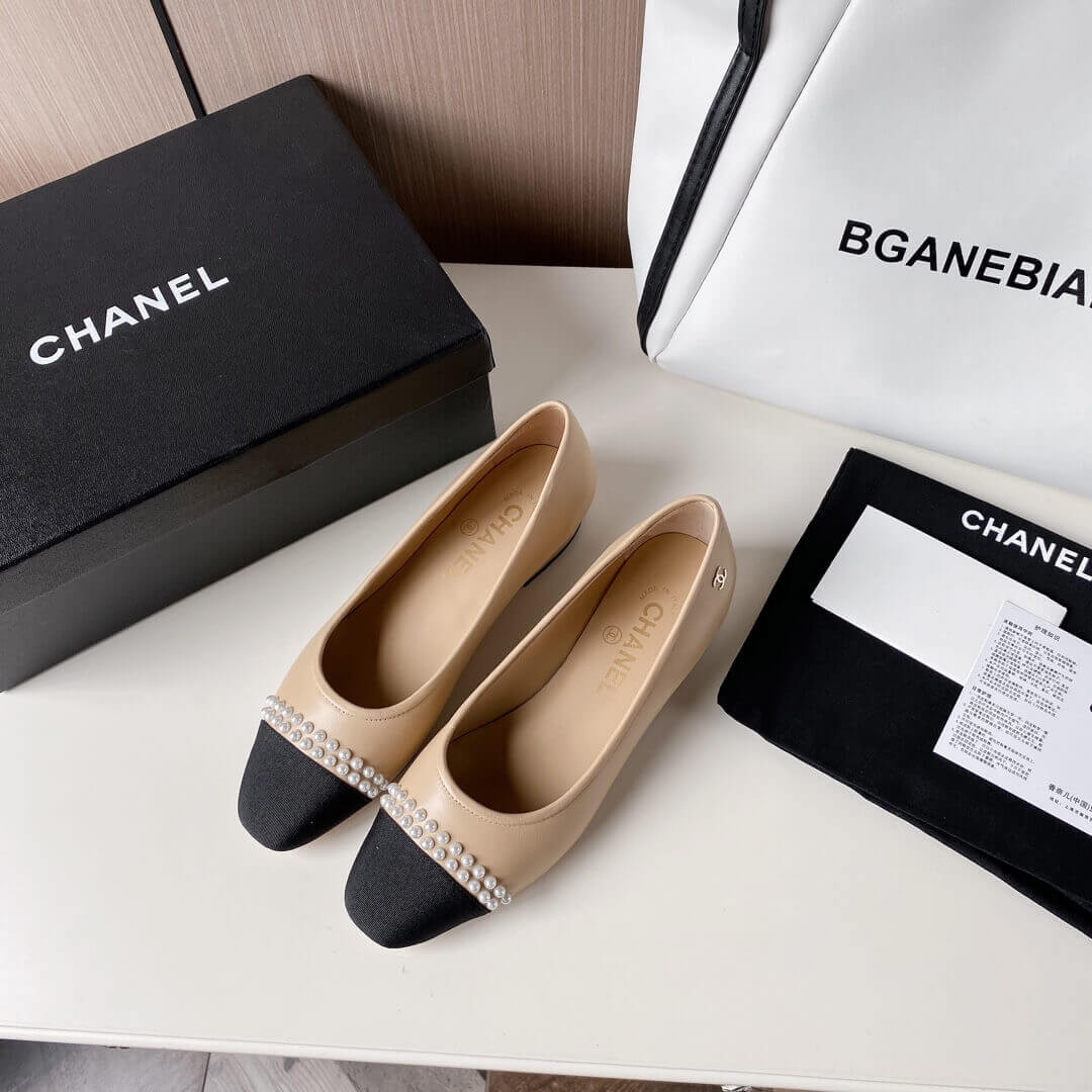 Chanel Pearl Embellished Ballerinas 36126