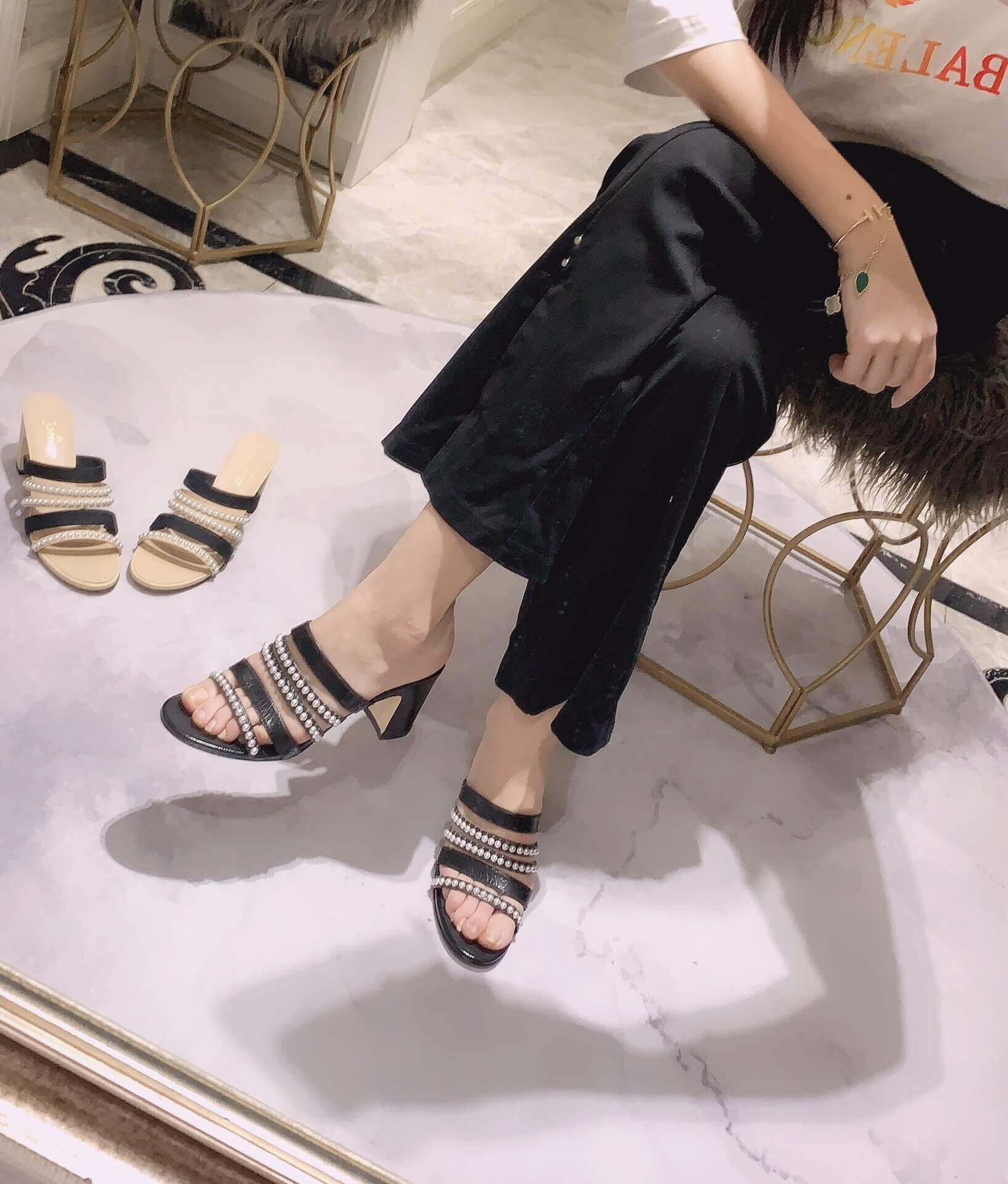 Chanel Laminated Lambskin Mules G35381